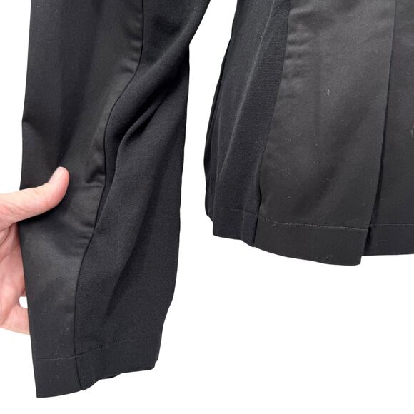 XD Xenia Design Black Poplin Cotton Asymmetrical Zip Moto Jacket - Picture 6 of 12